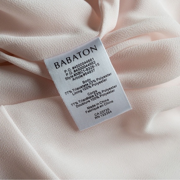 Aritzia Babaton Blush Pink Ruffle Sleeve Tie Waist Knee Length Dress Size XS - Picture 11 of 15